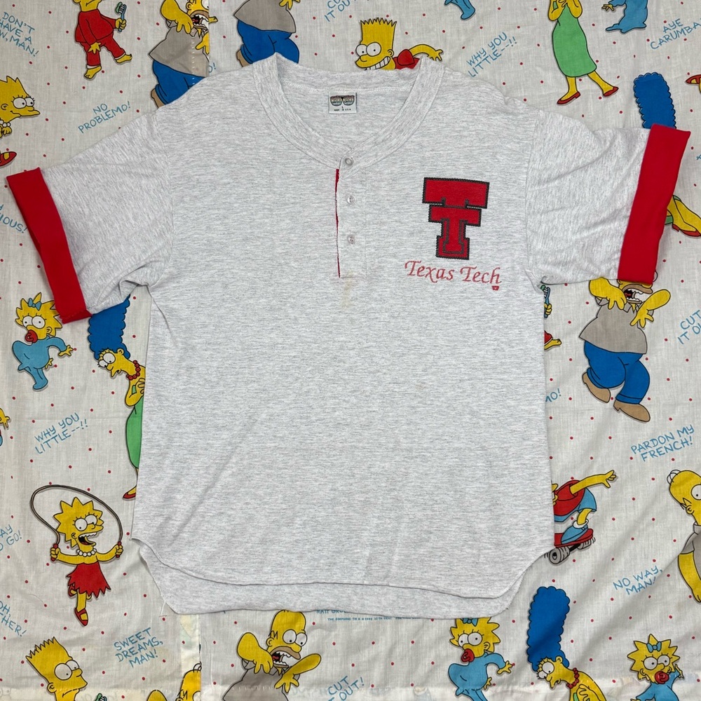 Vintage 90s Texas Tech Button Jersey Shirt Size Large